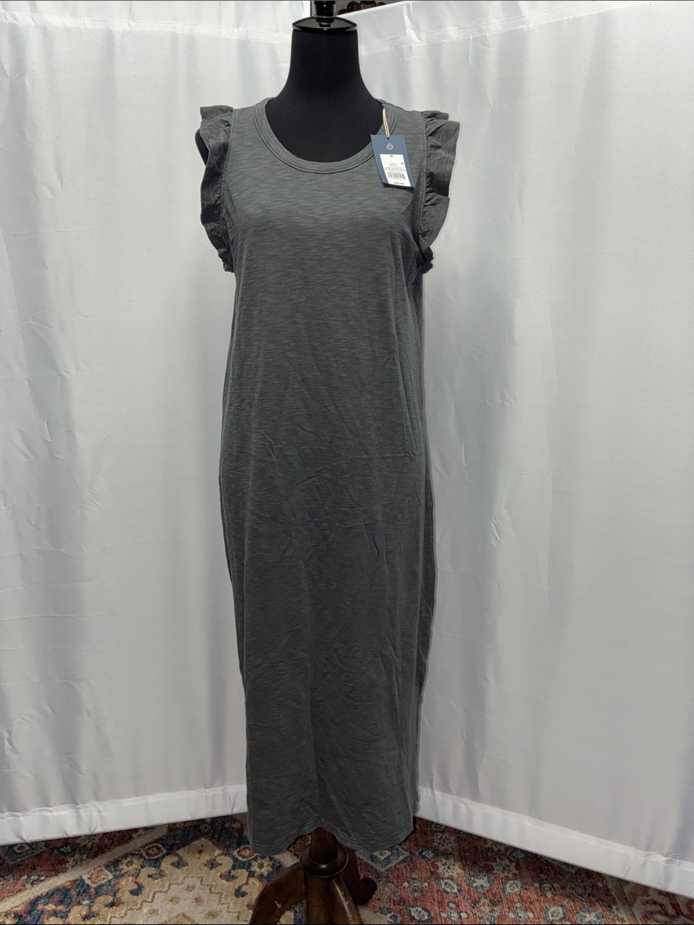 Universal Thread Charcoal Ruffle-Sleeveless Midi Dress